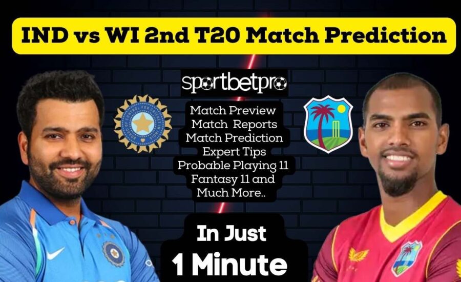 2nd T20 India vs West Indies – Pitch Report, Head to Head, Playing11, Dream 11 Team, Team Preview