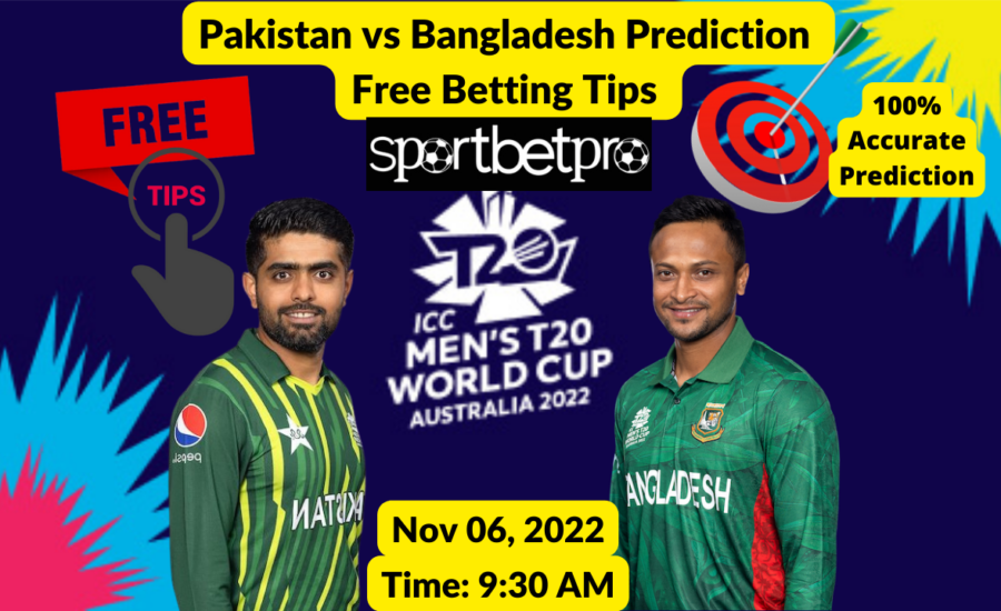 6th Nov PAK vs BAN Betting Tips – Odds & Predictions, Head to Head, Pitch Report